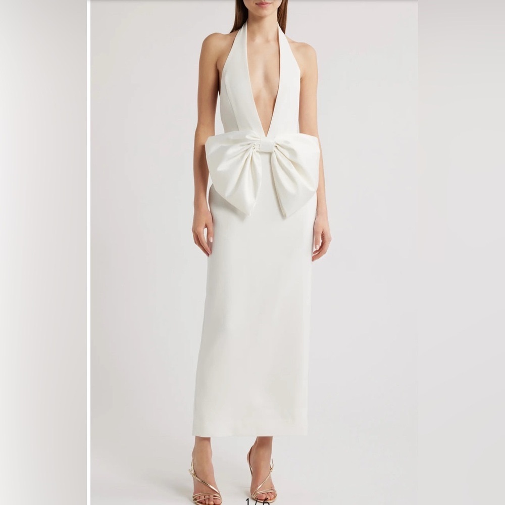 NEW Sonya Moda Annique Bow Plunge Cocktail Dress, XL